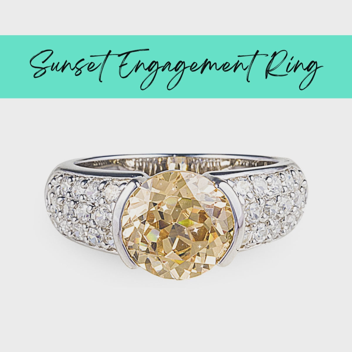 Large cz engagement on sale rings